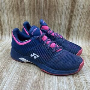 Yonex Power Cushion Sonicage 2 Women's Size 9.5‎ Navy Pink Tennis Shoes Sneakers
